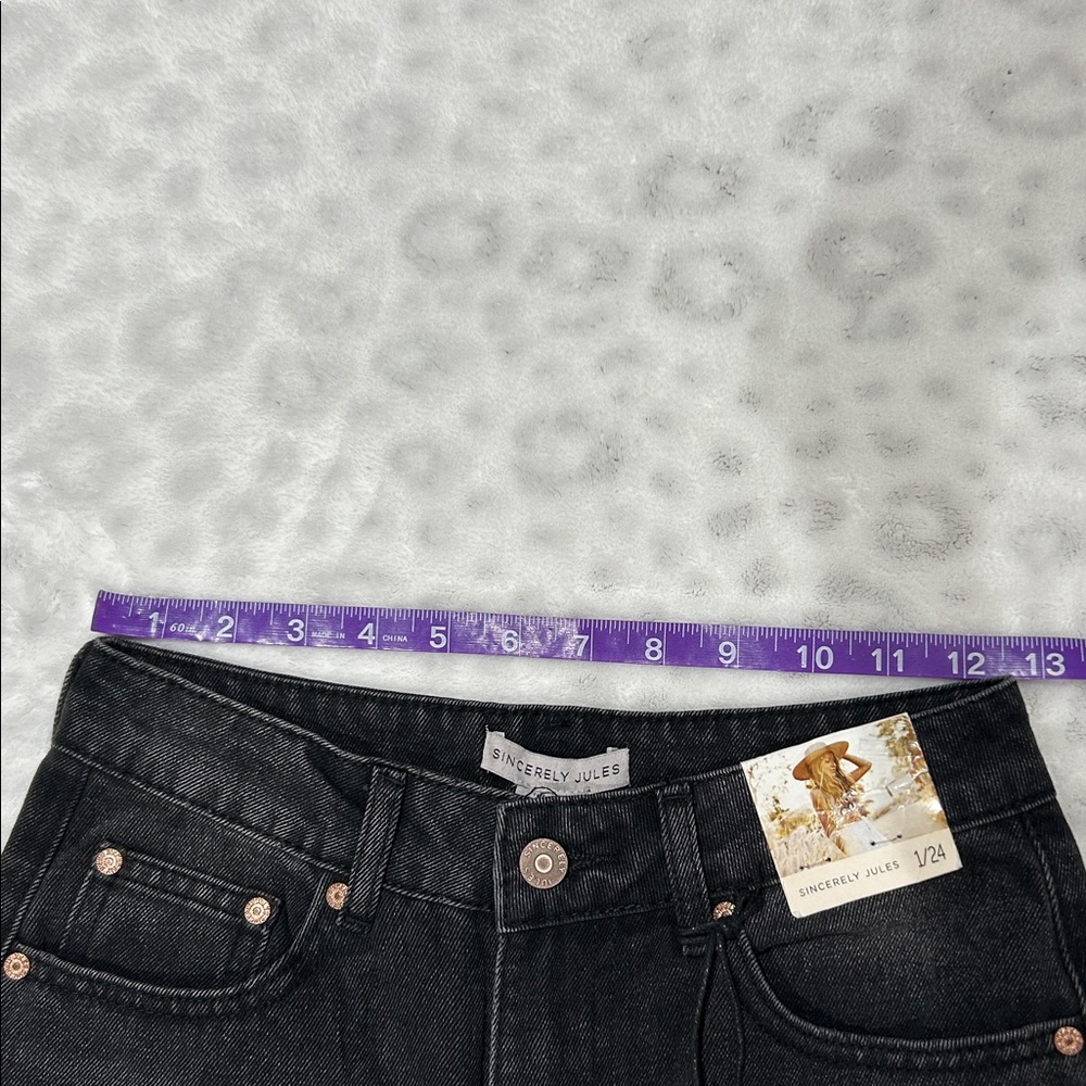 Sincerely Jules Black Denim Rhinestone Accents Taylor Swift Heart Size 1/24 NWT - Picture 9 of 10